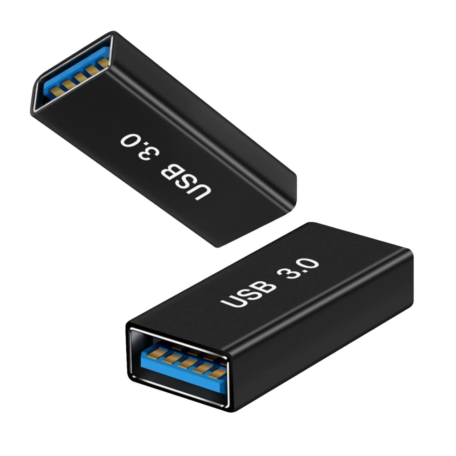 BFQZ 2 Pcs USB 3.0 Coupler, USB Female to Female Adapter, USB 3.0 Female to Type A Female 3.0Cable Coupler, USB3.0 Female to Female Adapter for Connecting Two USB Male Ends Cord, Extension Connector