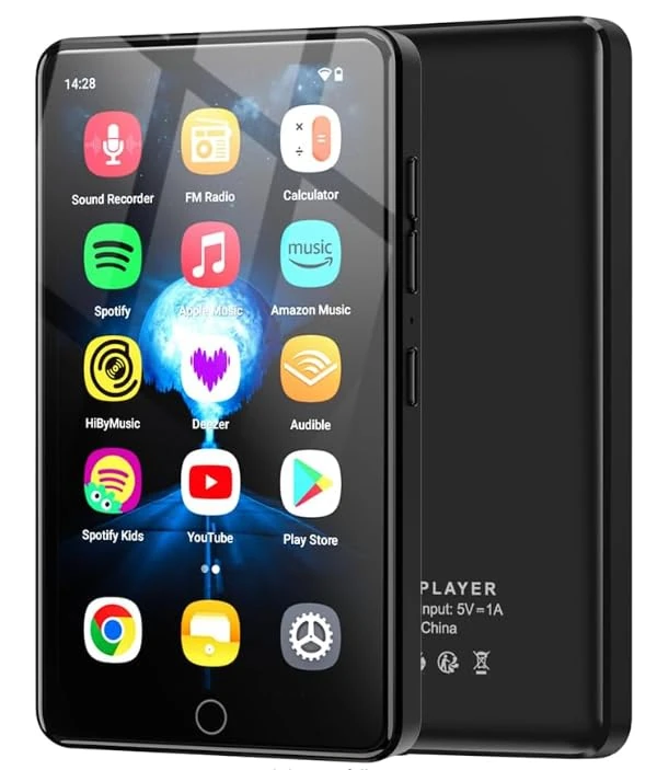 96GB MP3 Player with Bluetooth and WiFi, 4.02" IPS HD Touch Screen MP4 Player with Speakers, Music Player for Kids with Android 13 OS, Android MP4 MP3 Player with Spotify, Deezer, Play Store