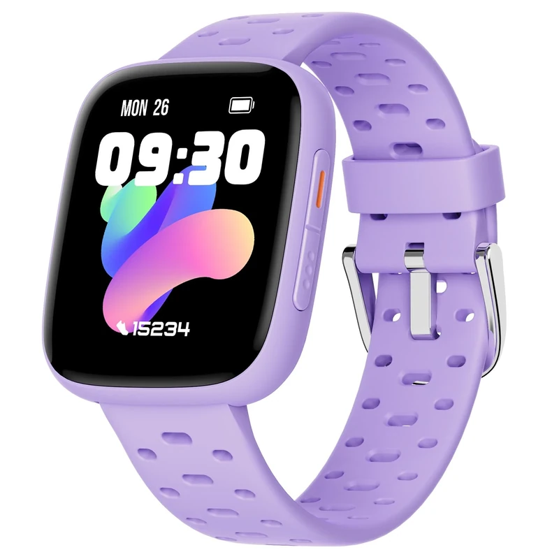 BIGGERFIVE Kids Smart Watch No Phone Needed, 1.8" Amoled Fitness watch Pedometer, Heart Rate, Sleep Tracker, 30m Waterproof, Step Counter, Puzzle Games, 100+ Dials, Gifts for Girls 5-16, Lilac