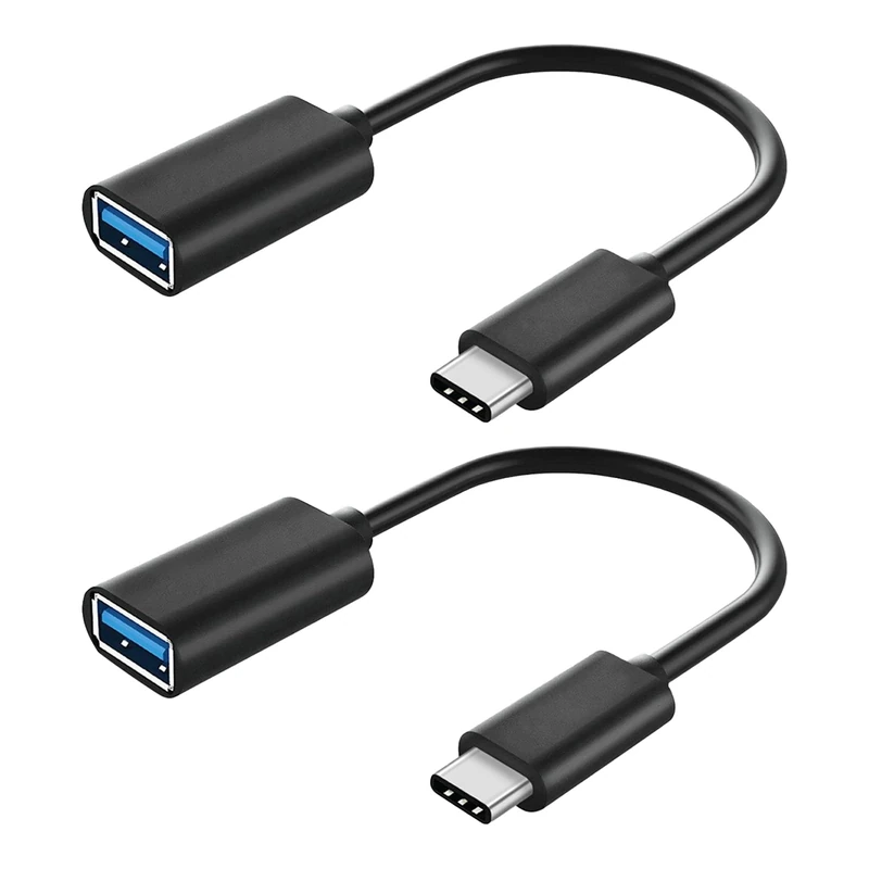 2 Pcs USB 3.1 USB-C to USB-A Female Adapter, USB-C to USB-A Female Adapter Cable Converter, High-Speed OTG Male to USBFemale Cable Converter Compatible with Tablets, Phones and more Type C Devices