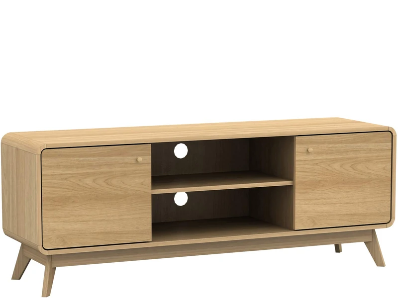 Cassie Lowboard with 2 doors in Oak Oak, 39x140x53cm (DxWxH) - Image 1