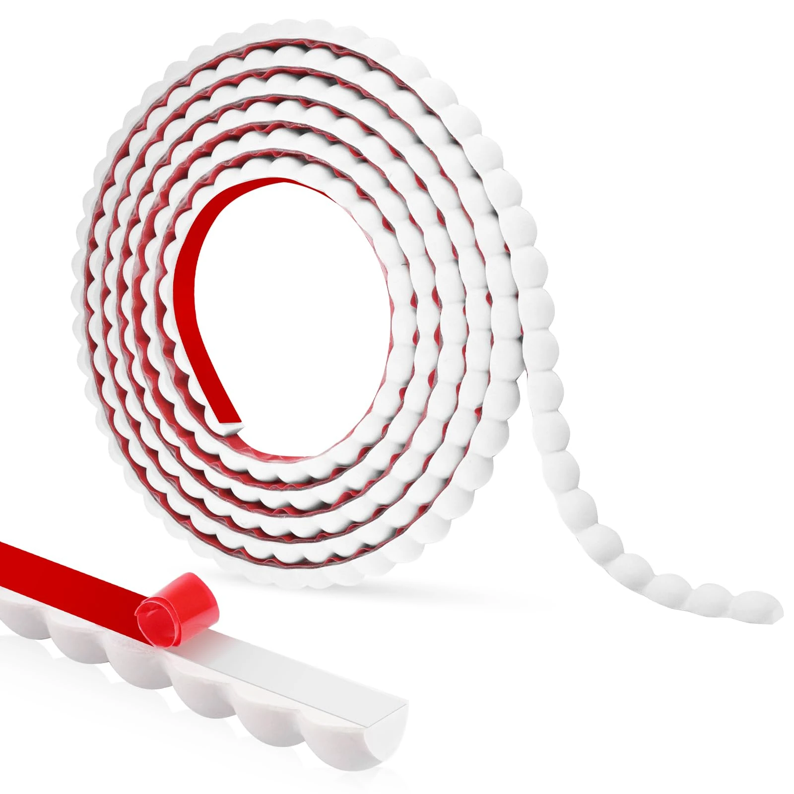 Flexible Moulding Trim Peel and Stick Wall Moulding Self Adhesive Wall Edging Strip PVC Decorative Beaded Trim for Ceiling Tile Edge (White, 12mm×6m)