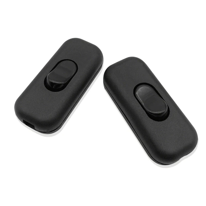 2 Pcs Inline Switch, Easy Install Double Pole Switch for Lamps, Lights & Small Appliances (Black)