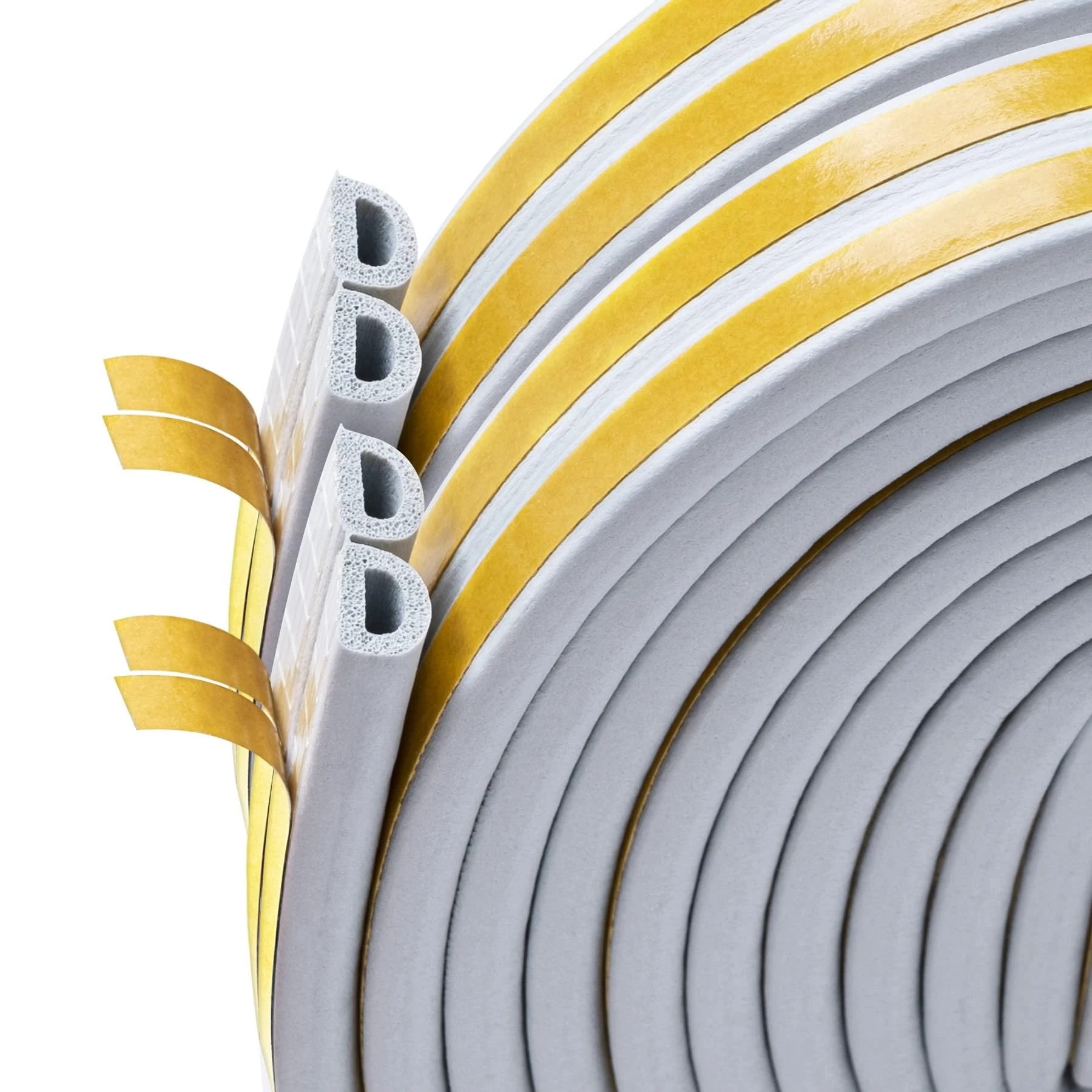 20M Draught Excluder Tape for Door Window, Self-Adhesive Weather Stripping, Sealing Foam Tape Strip Against Cold Draught, Anti-Collision, Soundproof, Waterproof, Dustproof Gray