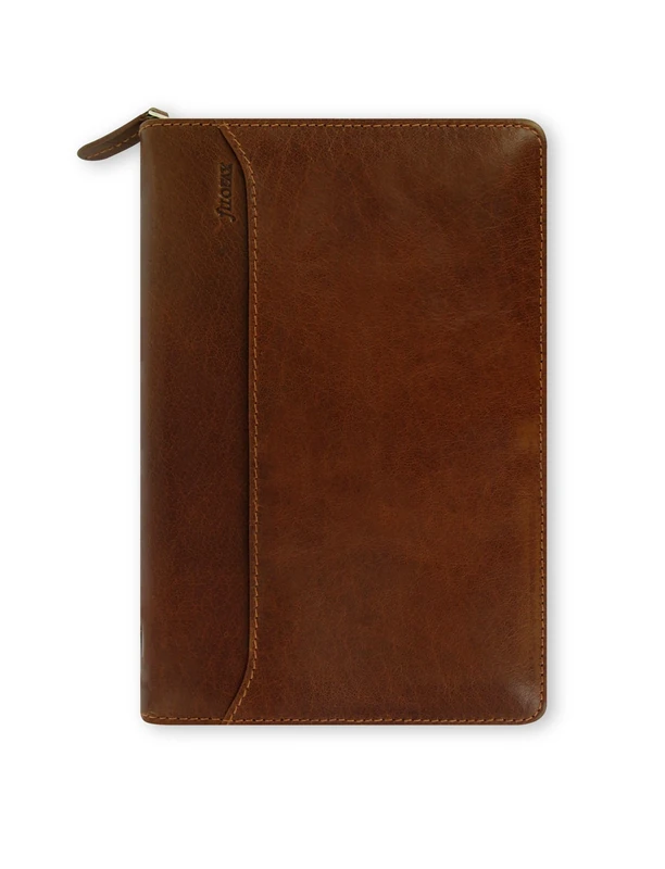 Filofax Lockwood Personal Zip Leather Organiser - Cognac