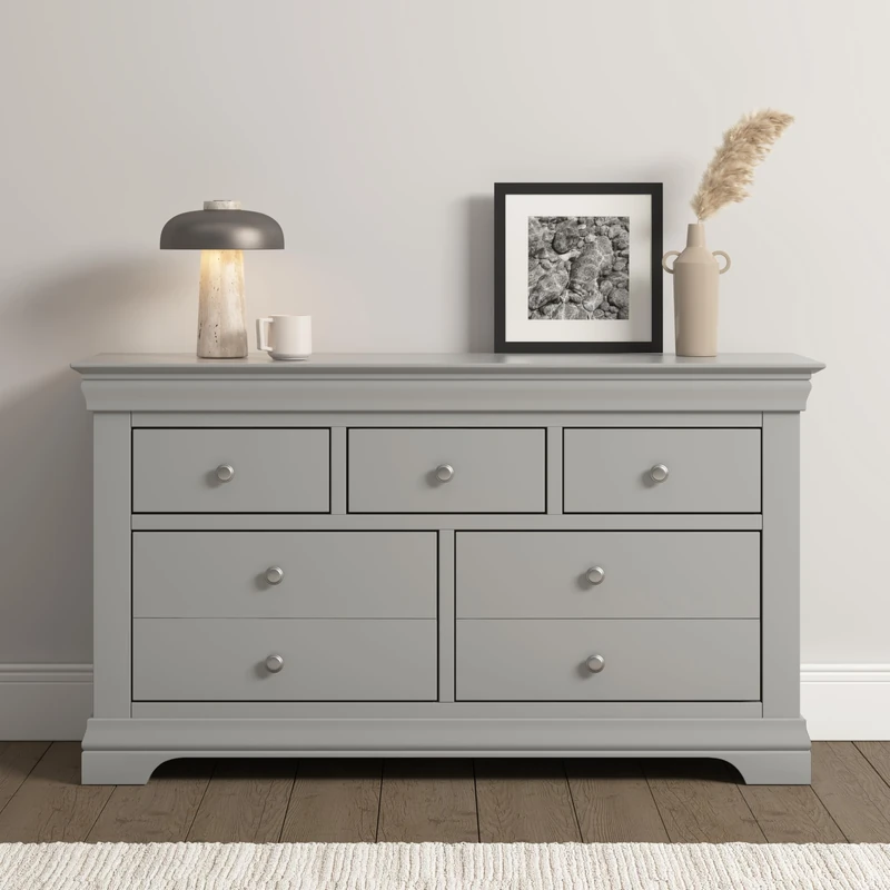 Seconique Bordeaux 3+2 Drawer Chest in Pebble Grey
