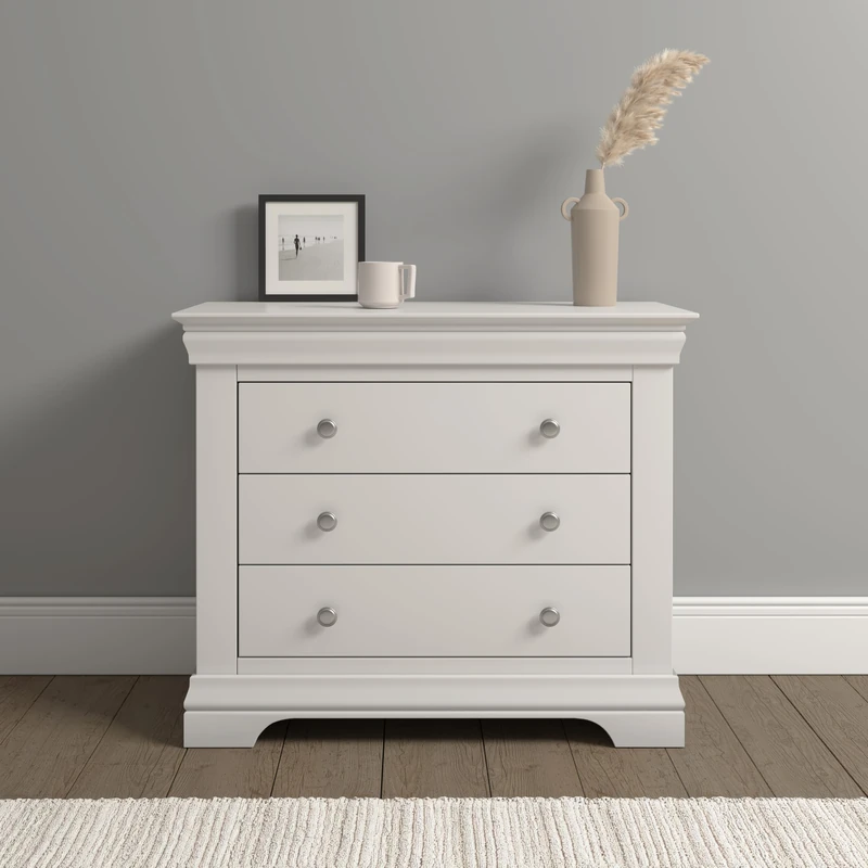 Seconique Bordeaux 3 Drawer Chest in Ivory