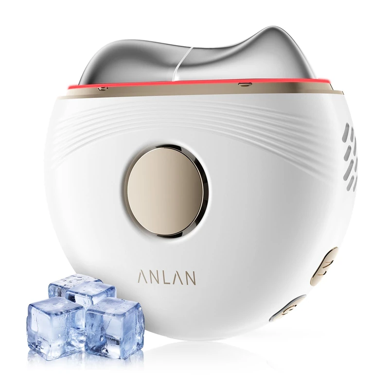 ANLAN Electric Gua Sha Face Massager with Red Light Therapy, EMS Microcurrent Lift Device Hot Cold 3 Color LED Face Sculptor, Lymphatic Drainage Massager Double Chin Reducer for Face Neck Lift
