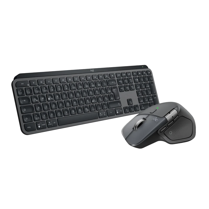 Logitech MX Master 4, Ergonomic Wireless Mouse with Advanced Performance Haptic Feedback, Ultra-Fast Scrolling, Bluetooth, Windows, MacOS + MX Keys S Wireless Keyboard QWERTY UK English - Graphite
