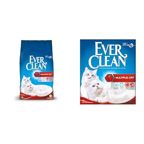 Bundle of Ever Clean Multiple Cat Clumping Cat Litter 20L + Ever Clean Multiple Cat, 10L