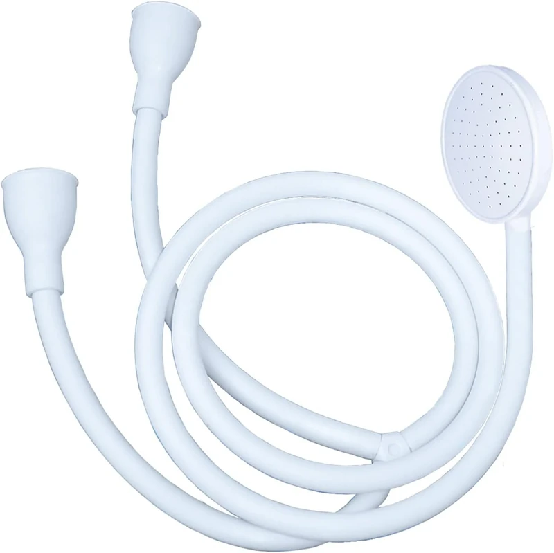 ORCHIDS Double Tap Shower Spray| Bathroom Accessory| Premium Shower Attachment for Bath taps| Push-on-Fitting| Suitable for Round & Oval Taps| Shower Head for Bathroom