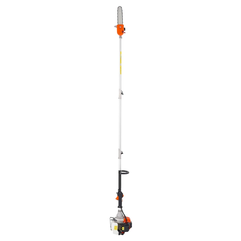 VEVOR Gas Pole Saw, 43CC 2 Stroke Gas Powered Pole Saws with 10 in Cutting Bar, Cordless Tree Trimmer with Rotatable Head, 6.9 to 11.8 ft Extendable, Powerful Chainsaw for Tree Trimming Pruning