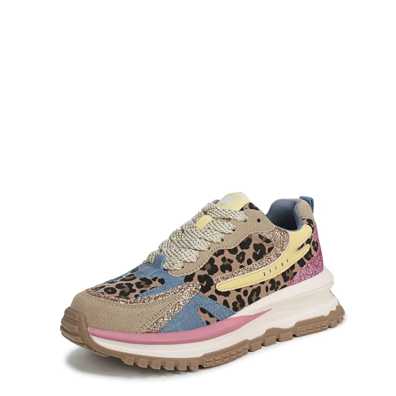 Blowfish Malibu Women's Leo Lace-Up Trainers, Blue/Pink/Yellow, Medium Fit, UK 3