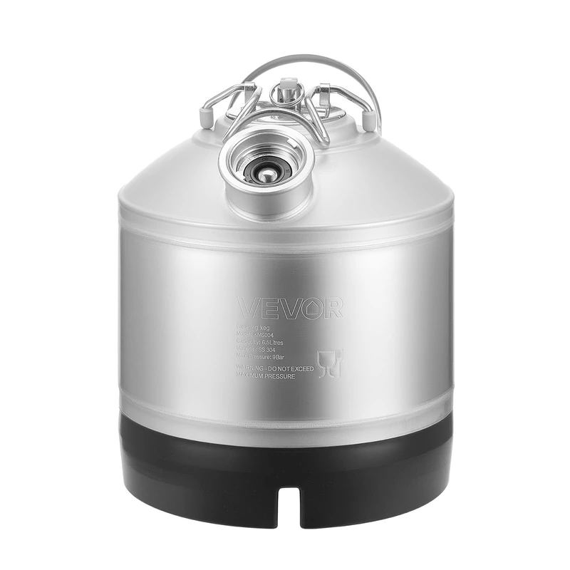 VEVOR Cleaning Barrel Cleaning Container, 6.5 L Beer Line Cleaning Device with D Coupling Connection & Rubber Base, Beer Line Cleaner for Beer Line Cleaning, 304 Stainless Steel Cleaning Device