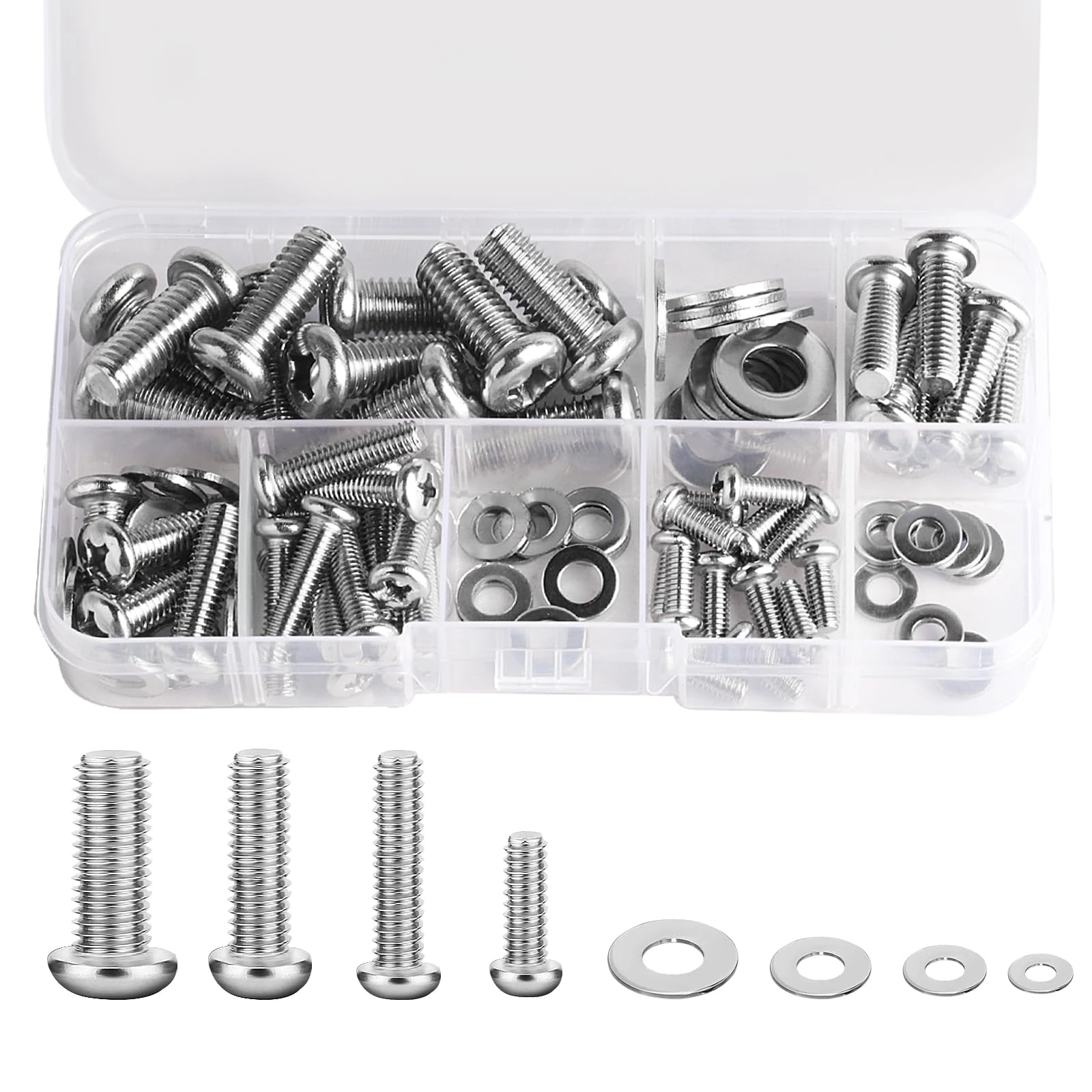 48 SetsTV Bracket Screws for Back of TVs, Universal TV Mounting Hardware Kit,M4 M5 M6 M8 TV Mounting Screws, Stainless Steel Vesa Screwss, Television Monitor Mounts Bracket Fixings Bolts