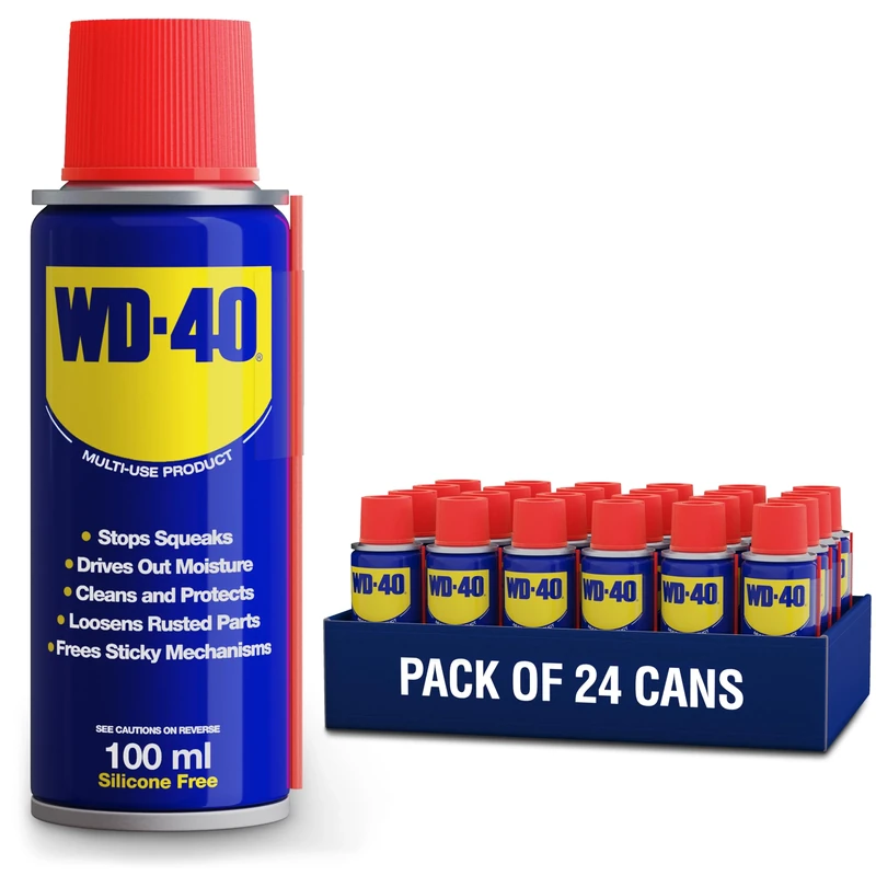 WD-40 Multi-Use Toolbox Size Spray Can 100ml x 24 pack: The Ultimate Lubricant, Rust Protector and Penetrant