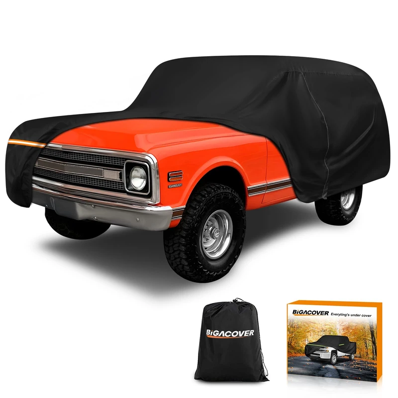Car Cover for Chverolet K5 Blazer/GMC Jimmy 1969-1991 210D Oxford Cloth and Cotton Car Cover Waterproof All Weather with Zipper Windproof Heavy Duty All Weather with Wind, Sun, UV and Dust Protection