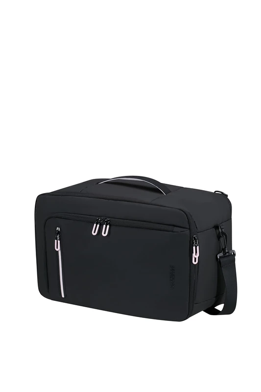 Samsonite American Tourister Puffypop - Ladies Under Seat Hand Luggage (40 x 25 x 20 cm, 21 L, 0.70 kg) - Versatile 3-Way Cabin Bag, Airplane Backpack with 14" Laptop Compartment - Black - Image 1