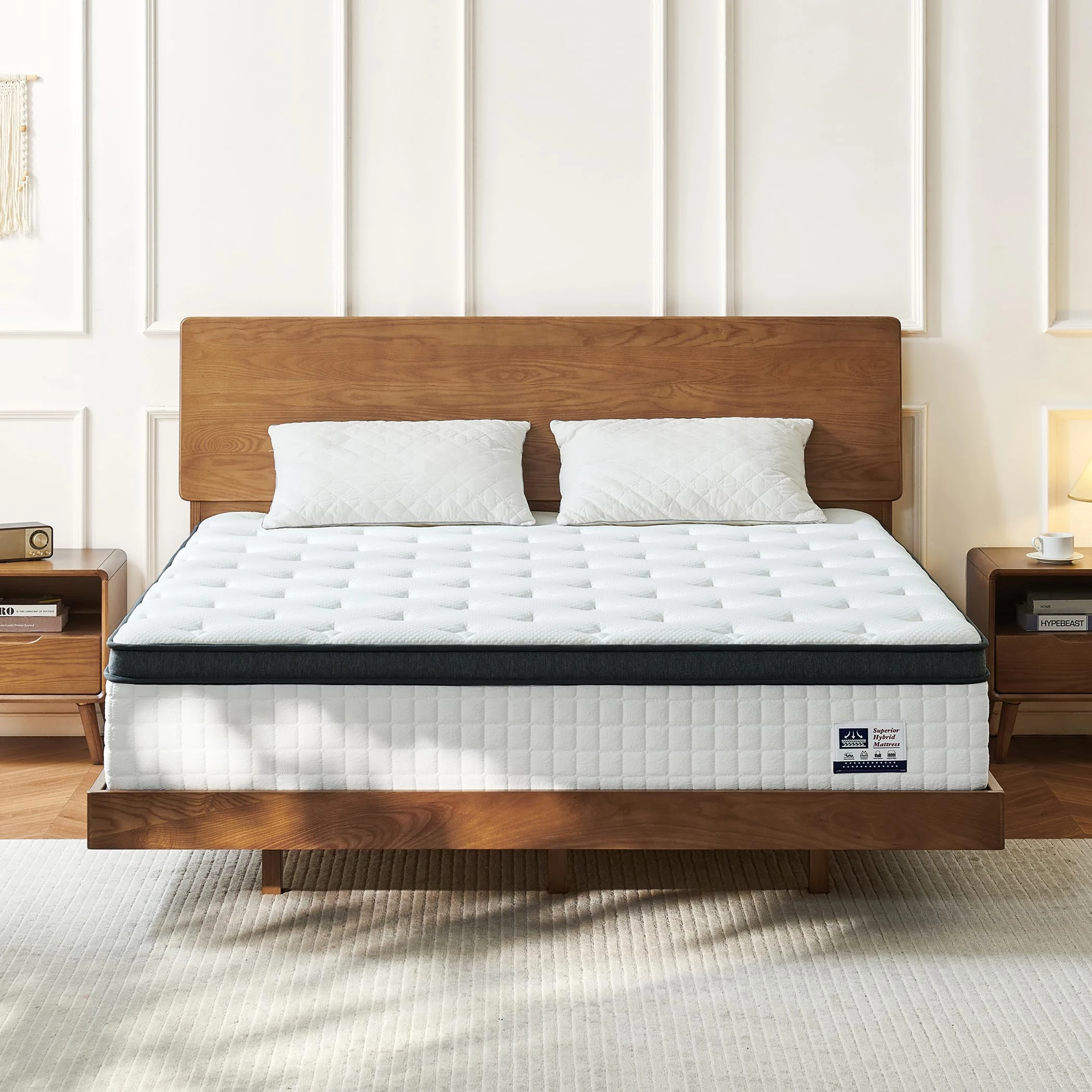 Vumece 12 Inch Full Mattress, Medium Firm Full Size Hybrid Mattress with Pocket Springs for Breathability, Pressure Relief, Motion Isolation, Pro Coil Edge Support, CertiPUR-US Certified