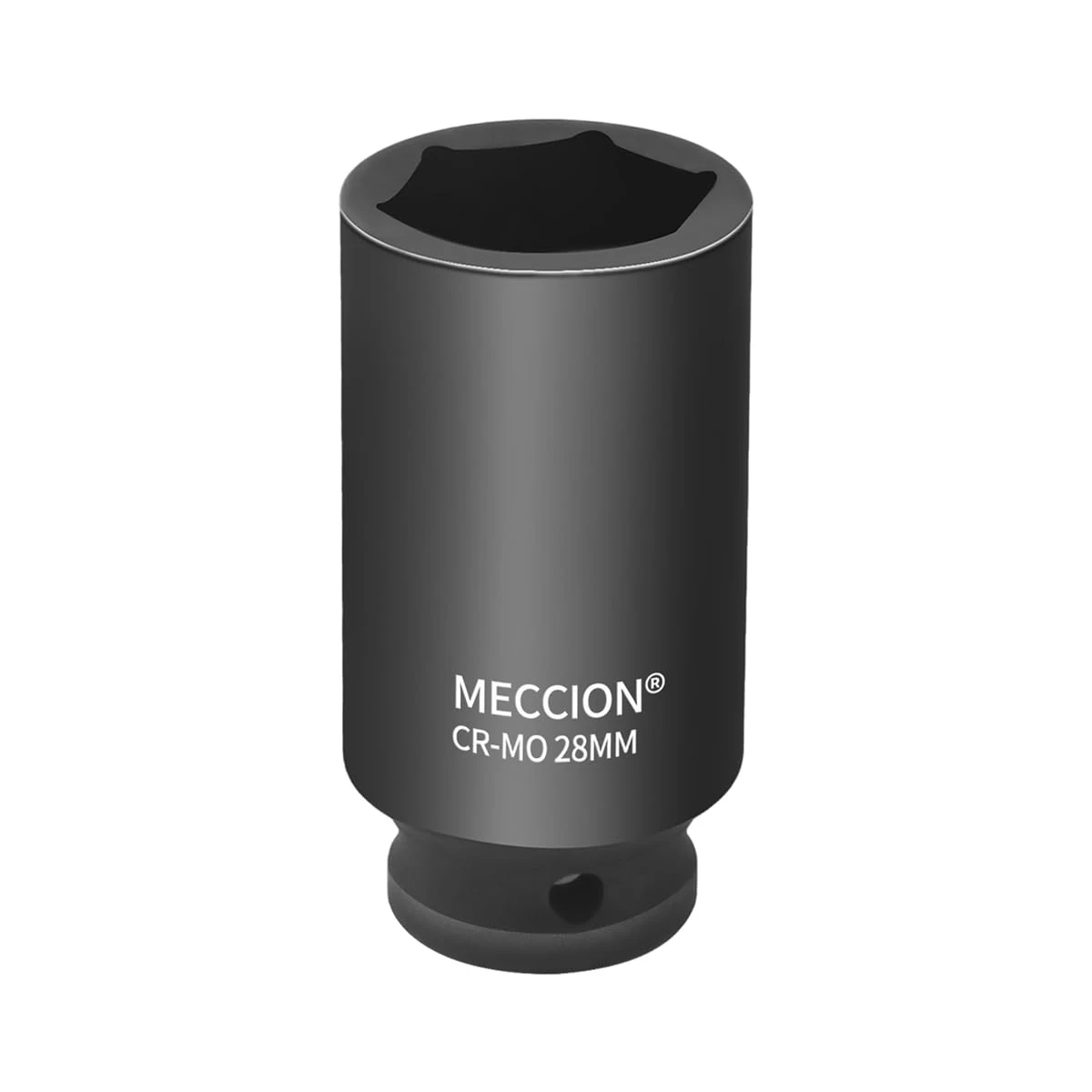 Meccion 1/2 Inch Drive Impact Socket 28mm Heavy Duty Cr-Mo 6 Point Deep Socket, 78mm Length