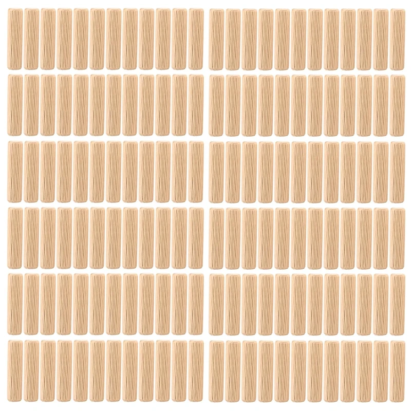 90 Pcs Wooden Dowels Assorted, M8 Wood Plugs Dowel Rods, Woodwork Pins Tapered and Ribbed for Grooved Fluted, Craft, DIY, Carpentry (M8*40-90)