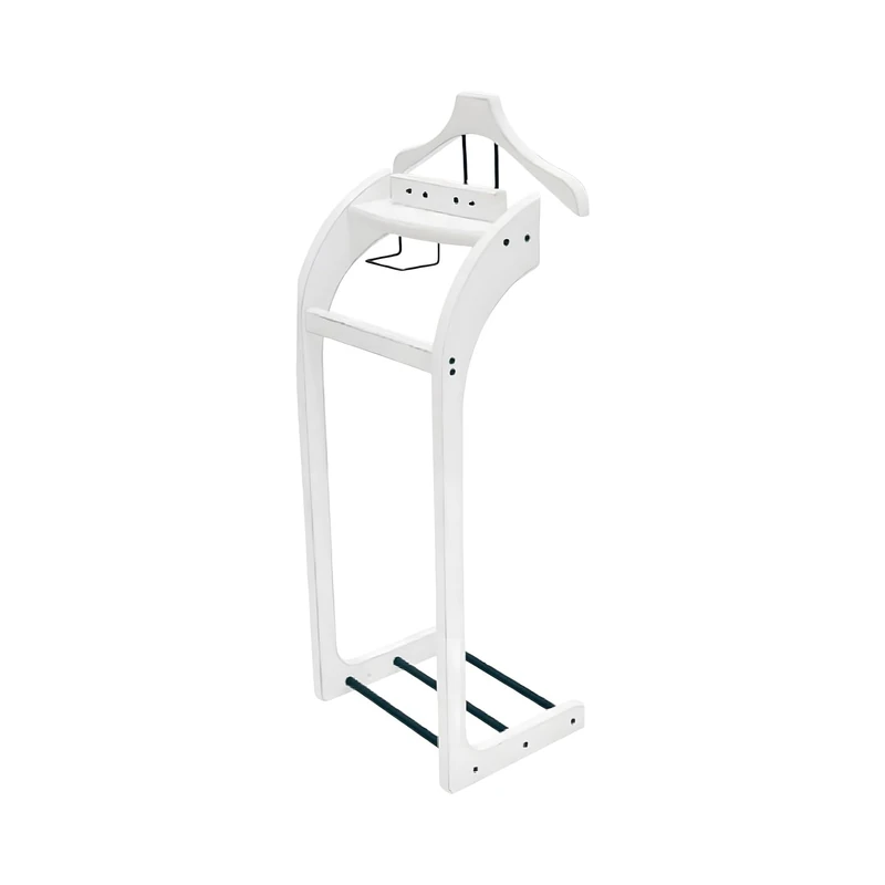 Wintem - Servo Muto Floor Coat Rack in Antique White Wood, Elegant and Sturdy, Ideal as a Clothes Rack for Bedroom and Clothes Stand Space-Saving - Image 1