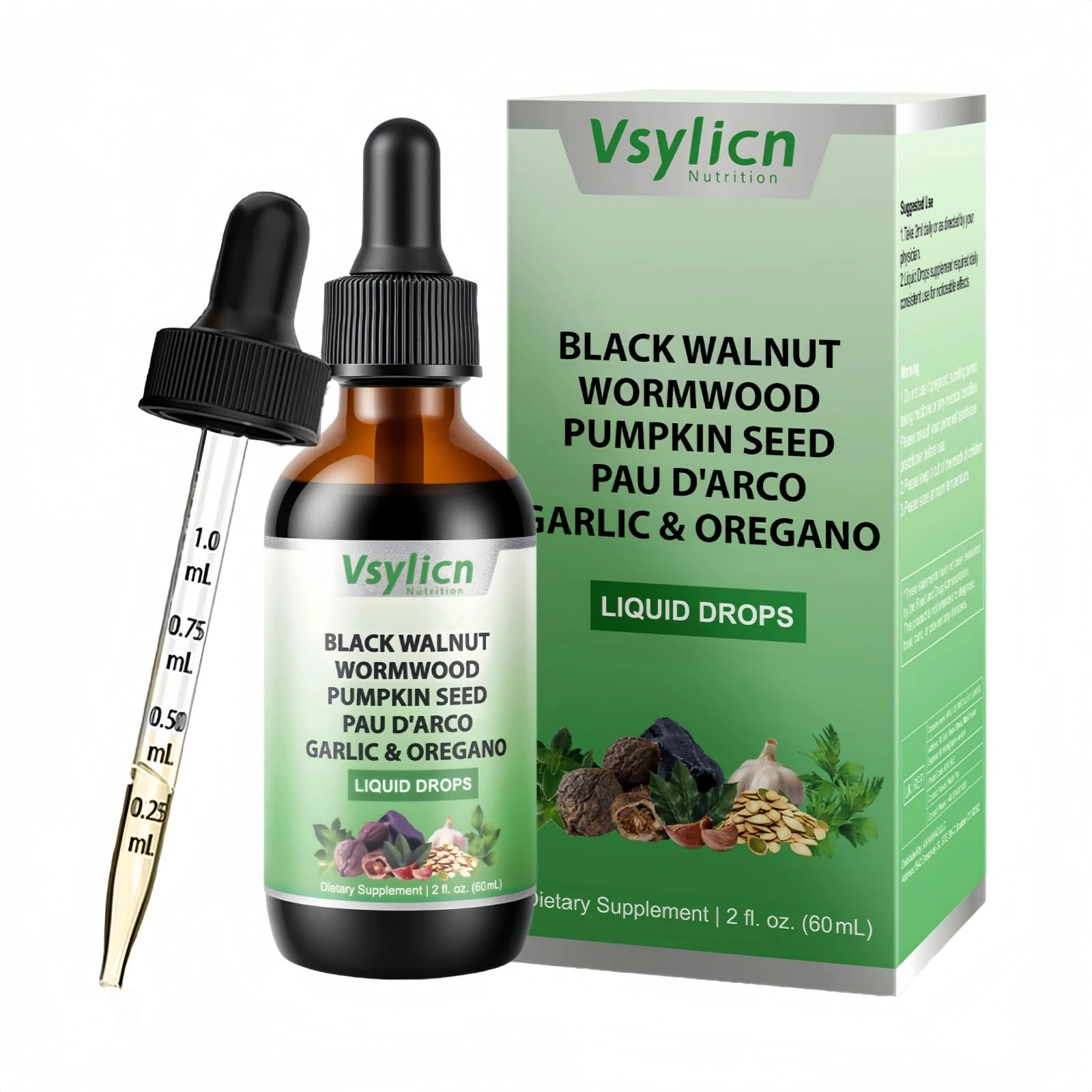 Black Walnut Wormwood Parasite Cleanse, Wormwood Black Walnut Clove Drops, Digestion Aid & Boosts Energy, Pumpkin Seed Extracts, Support Gut & Digestion Balance, Improve Energy