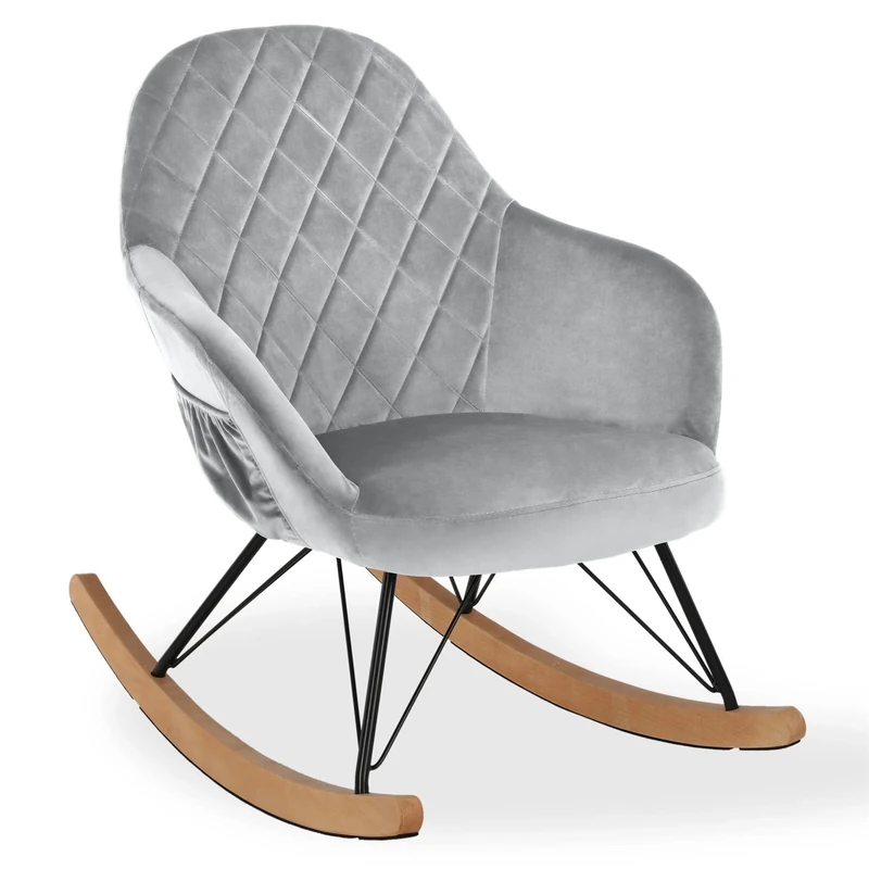 LS MH Dahlia Nursery Rocking Chair Grey Velvet