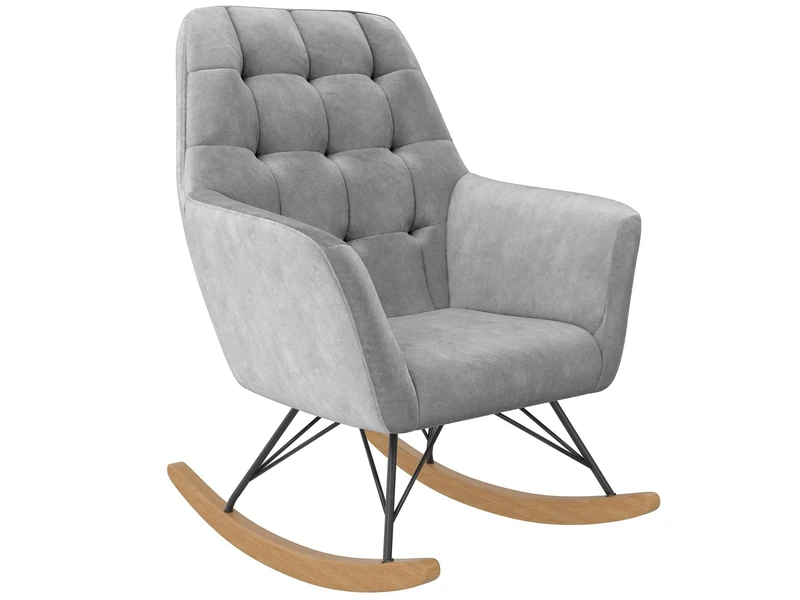LS Raven Nursery Rocking Chair Grey Velvet
