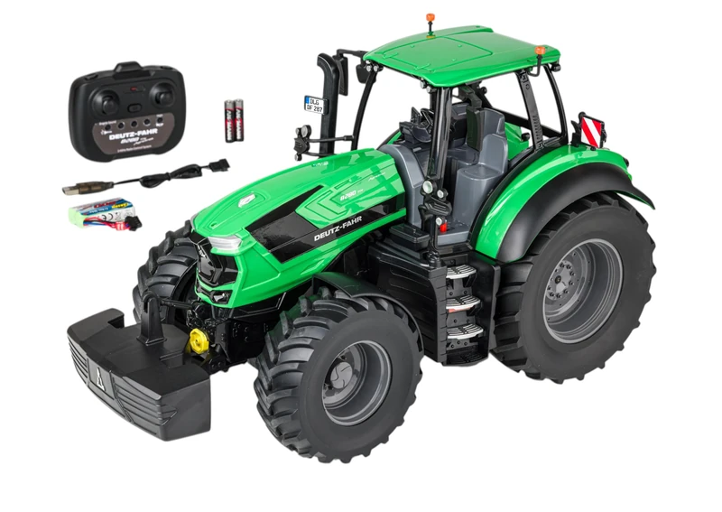Carson 1:16 Deutz-Fahr Tractor 8280 TTV 100% RTR - Remote Controlled Vehicle, Construction Vehicle with Functions Light and Sound, Includes Batteries and Remote Control, Green, RC, Remote Controlled