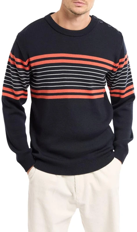 Armor Lux Men's Pull Sweater, Boat/Chimera Chiné, M