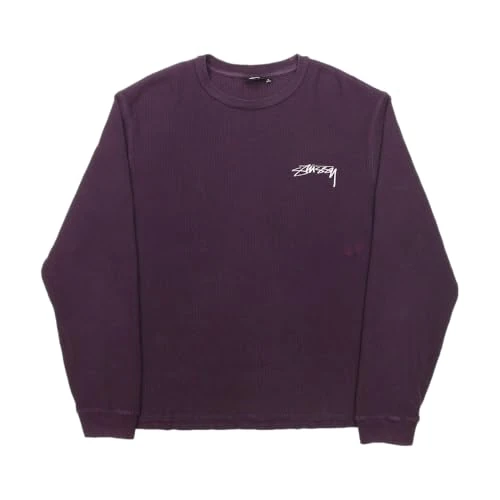 Stussy Pre-Loved Waffle Wear Logo Longsleeve Purple