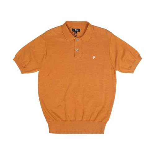 Stussy Pre-Loved S Collar Polo Shirt Orange