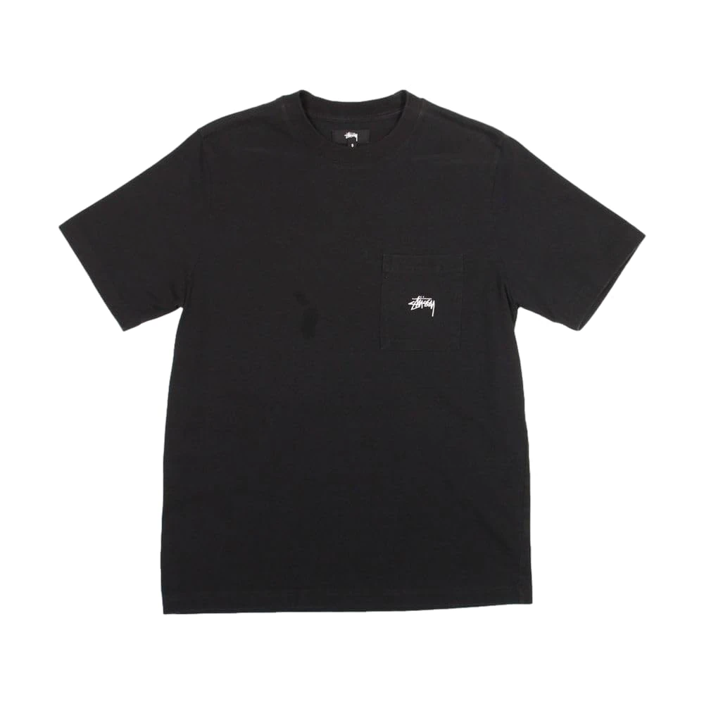Stussy Pre-Loved Embroidered Pocket T-Shirt Black