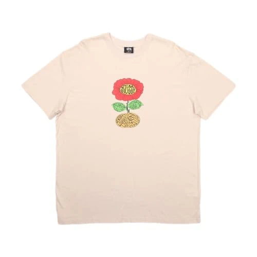 Stussy Pre-Loved Flower T-Shirt Beige