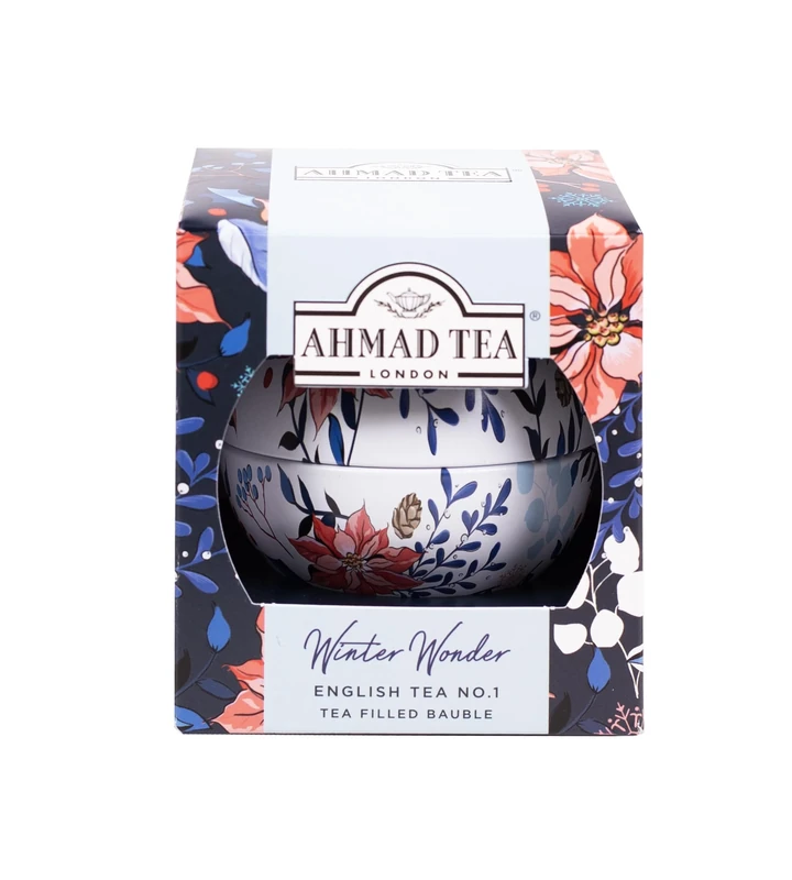 Ahmad Tea Christmas Bauble - English Tea No 1 Loose Leaf Tea 25g | Festive Gift Ornament with 1 Flavour - Perfect Stocking Filler from Winter Wonderland Collection