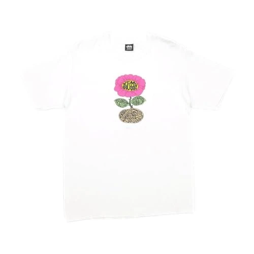 Stussy Pre-Loved Laguna Café Flower T-Shirt White