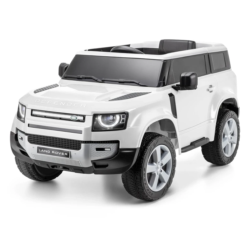 Xootz Land Rover Defender Electric Ride-On Car Battery Powered Kids Toy with Music, Lights and Opening Boot, Ages 2+, White