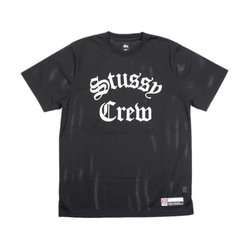 Stussy Pre-Loved Crew Mesh Jersey Black