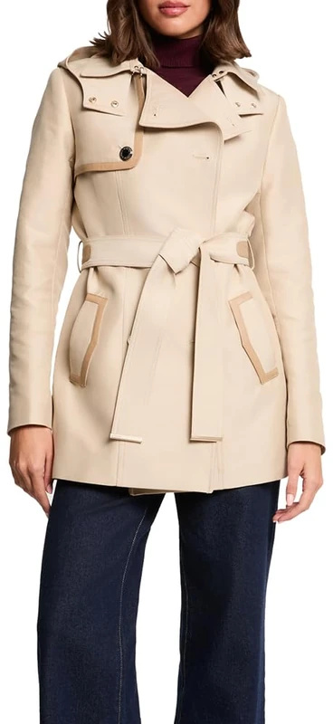 Morgan Women's 261-gsamir Coat, Beige M, 8