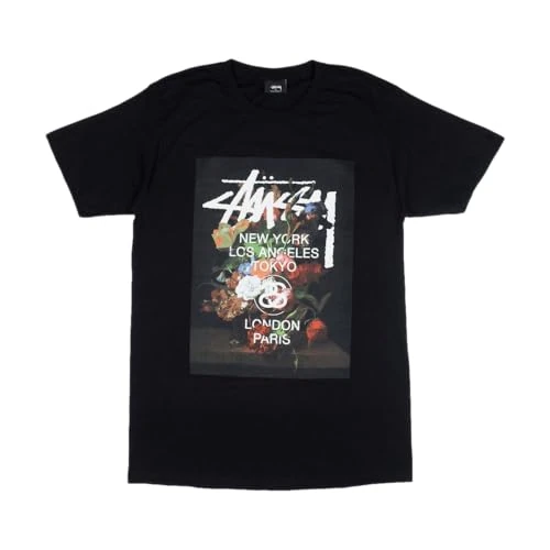 Stussy Pre-Loved Floral WT T-Shirt Black