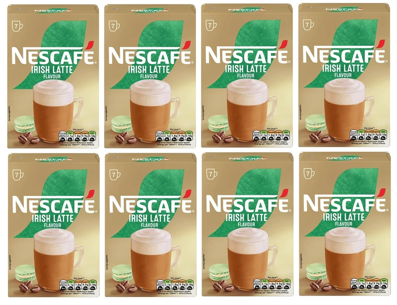 NESCAFÉ Irish Latte Instant Coffee Sachets, x7 (Pack of 8, Total 56 Sachets) – Creamy Latte with Smooth Irish Flavour
