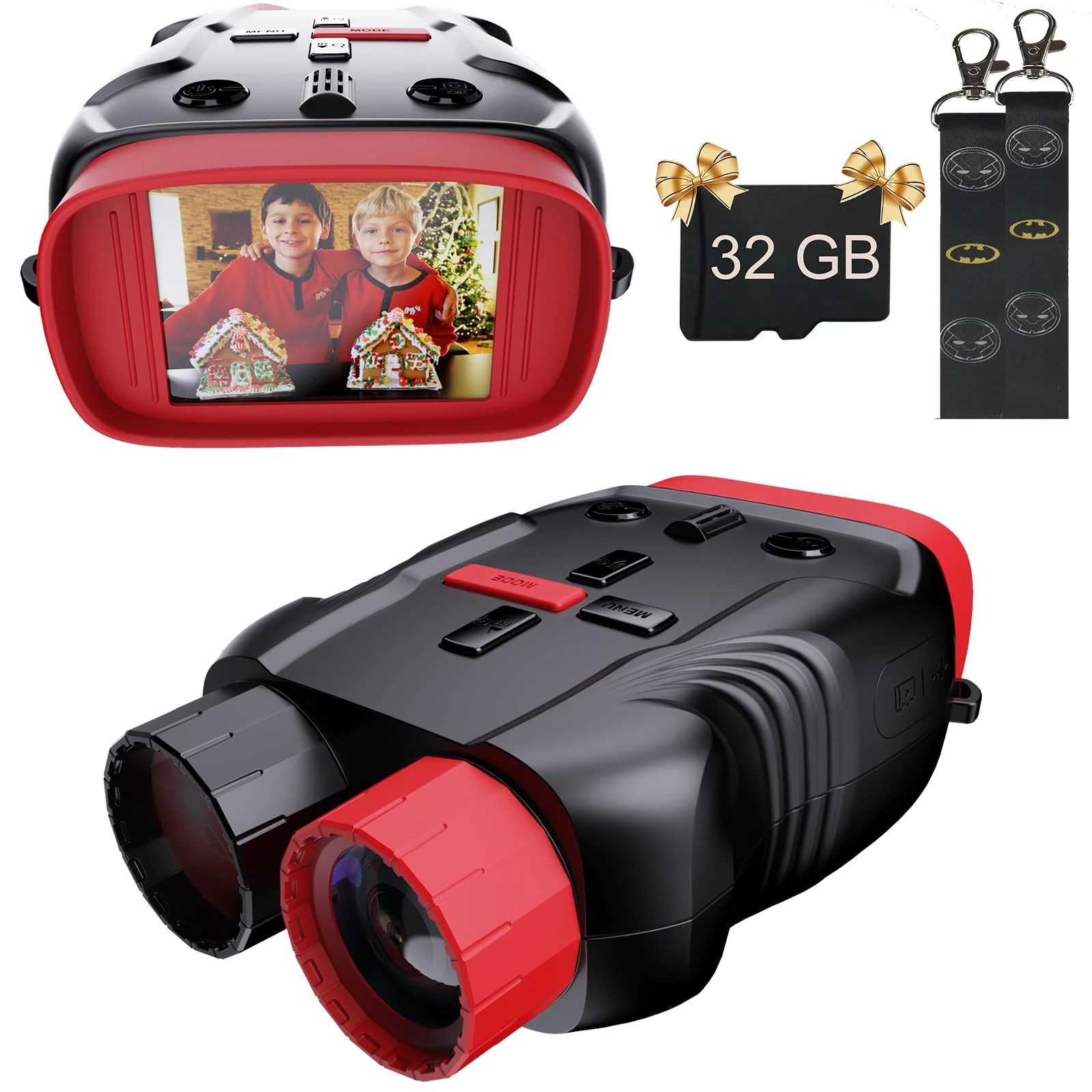 Kids Camera & Night Vision Goggles for Kids, Night Vision Binoculars for Boys and Girls, Birthday Gift for Kid, with 32GB Memory Card