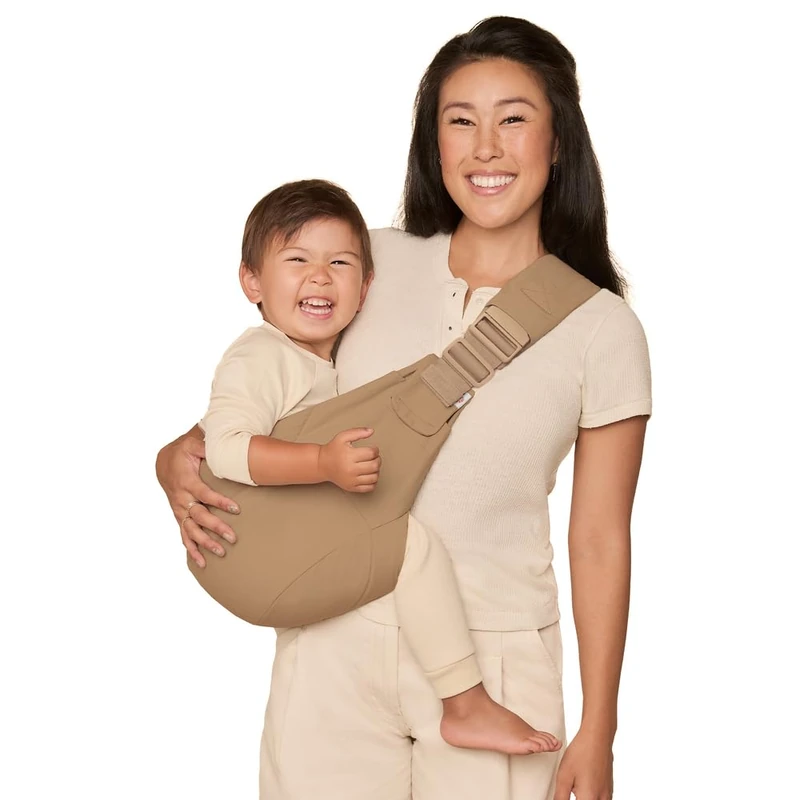 Ergobaby Upsie Sling Baby Hip Carrier, Ergonomic Hip Carrier for Babies and Toddlers from 6 Months (7.7-20.4 kg), Spontaneous Switching Between Walking and Being Carried, Camel