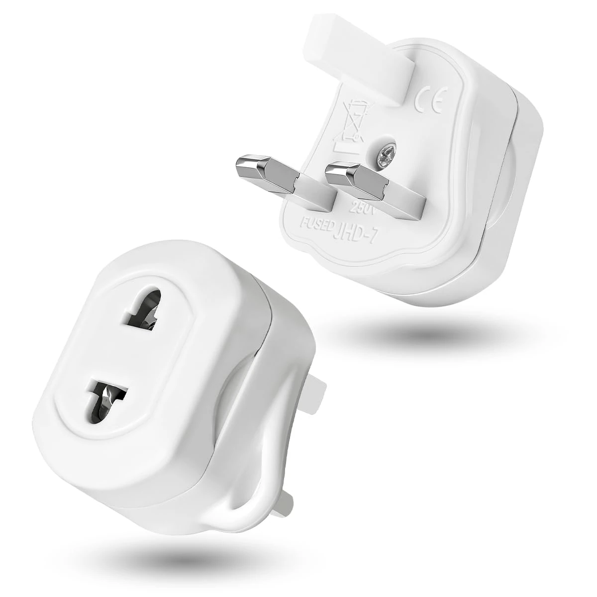 2-PACK Shaver Plug Adaptor UK,SHUOMAO 2 Pin to 3 Pin Toothbrush Converter Plug with 13A Fuse,Toothbrush Charger Adapter UK,Bathroom Electric Shaver Razor Adaptor for Epilators Bathroom,for US EU Plug