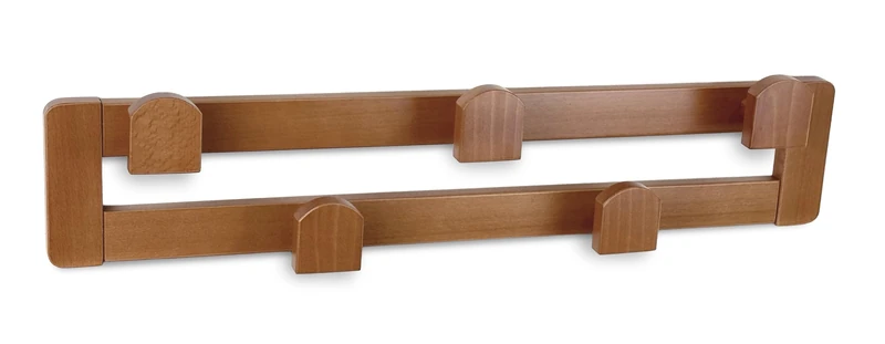 Arredamenti Italia Daisy 2 Coat Rack with 5 Hooks, Easy to Attach to the Wall, Plugs Included - Cherry Colour
