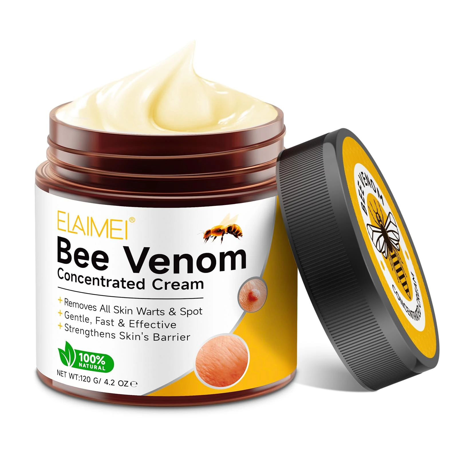 Bee Venom Comprehensive Cream 120 g, Bee Venom Skin Restoration Cream for Wart, Skin Tag, Face & Body, Firms and Rejuvenates, Reduces Blemishes, Smoothes Wrinkles & Fine Lines, Deep Hydration