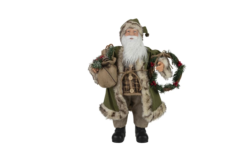 Cosy Home Polyester Santa Figurine, Green/Brown, 43X21XH61cm