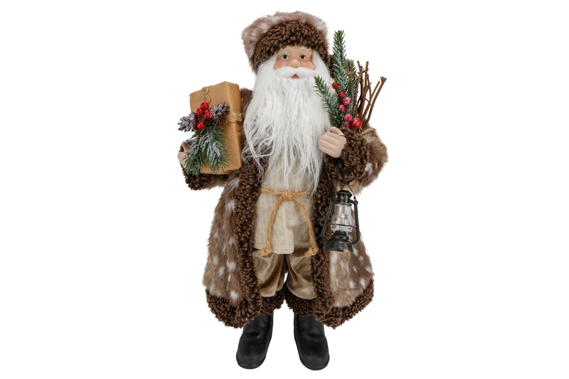 Cosy Home Polyester Santa Claus Figurine, Brown, 31 x 19 x 47 cm