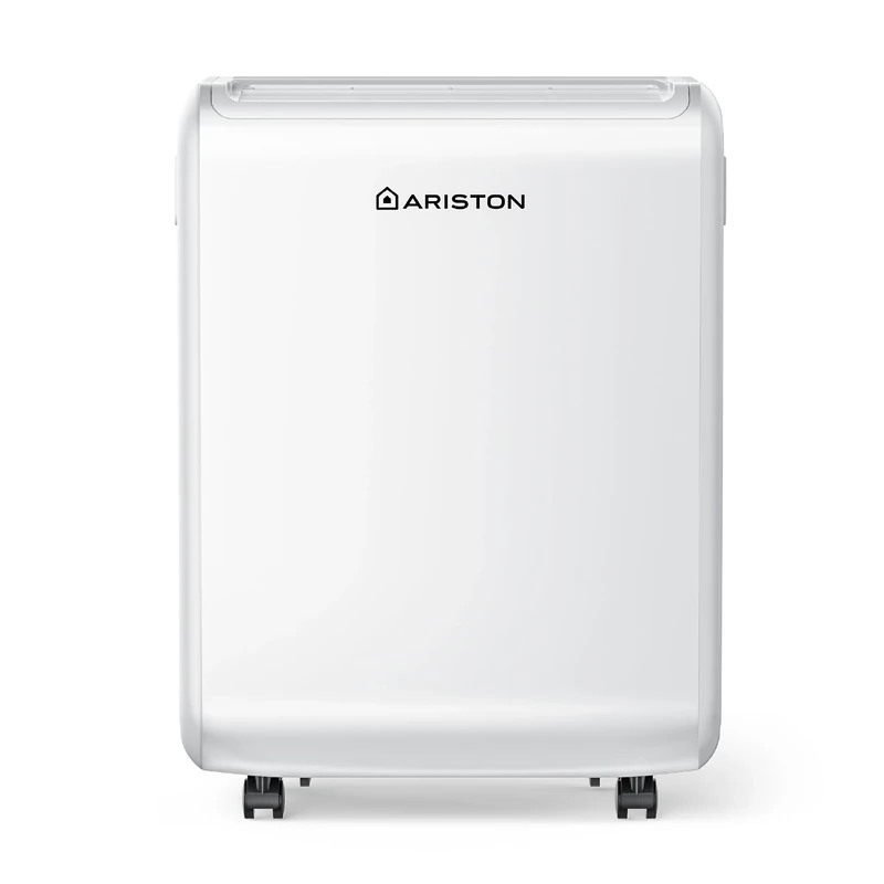 Ariston DEOS EVO 12 Dehumidifier, 12L/Day, Ultra-Quiet 35dB, Dryer Mode with 3 Fan Speeds, Intelligent Humidity Control, for Rooms up to 35m², Portable, UK Plug, White, Italian Design - Image 1